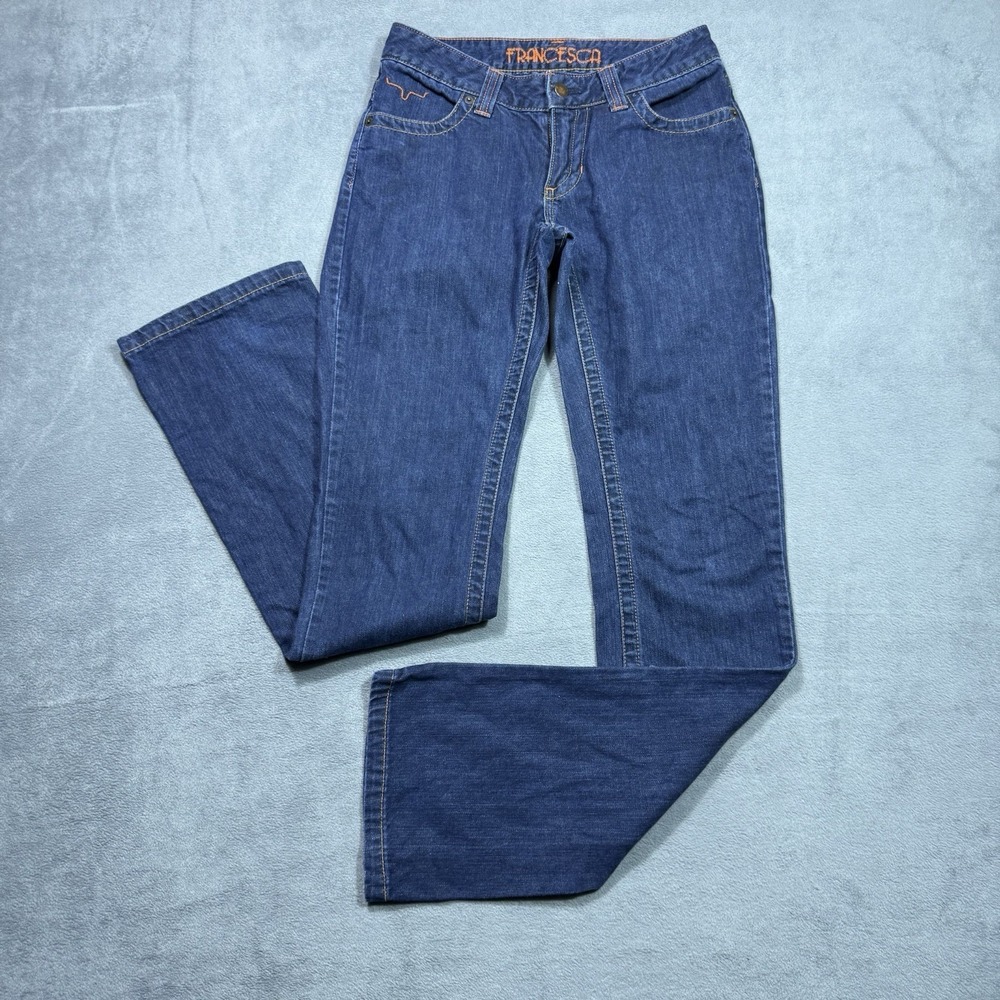 Kimes Ranch Jeans Womens 4/34 (28x34) Francesca Lowrise Slim Bootcut Made in USA